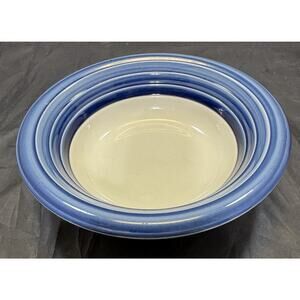VTG Newcor Satellite Granite/Cobalt Blue Stripes 9" Serving Bowl Discontinued